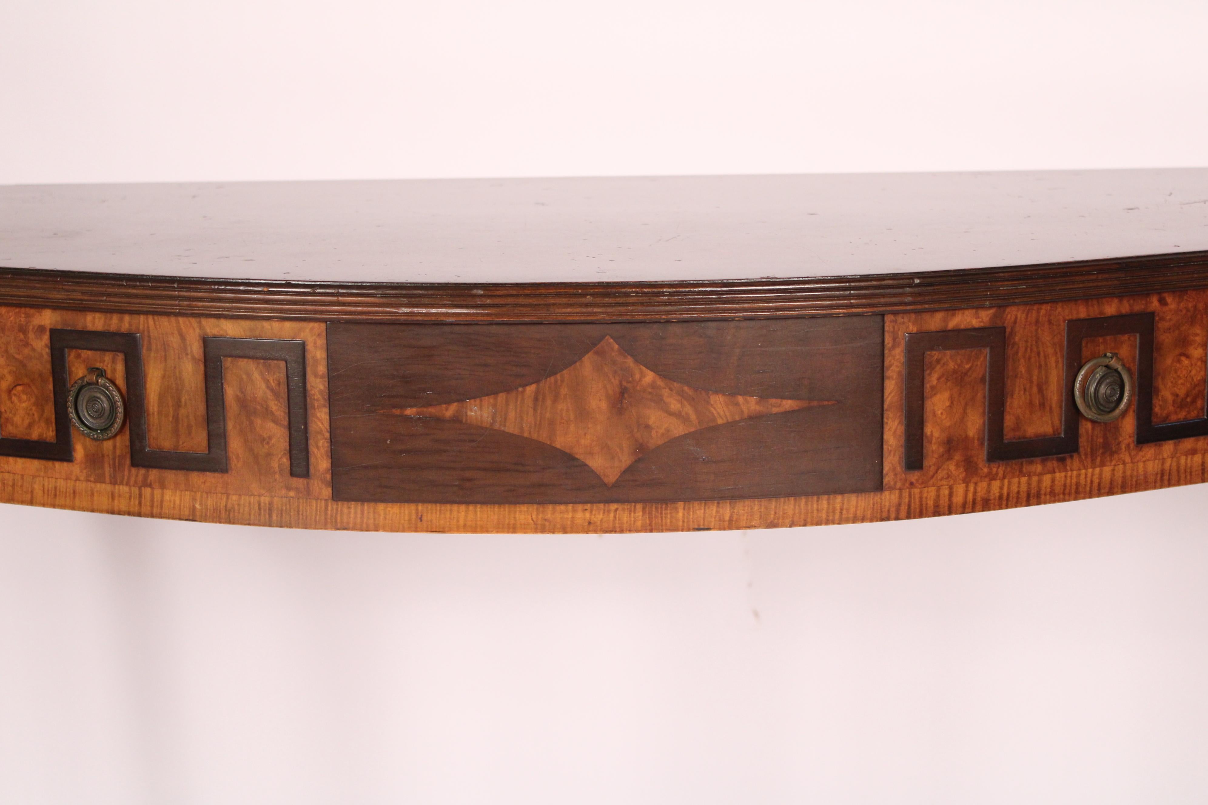 George III style Mahogany and Burl Walnut Server 1