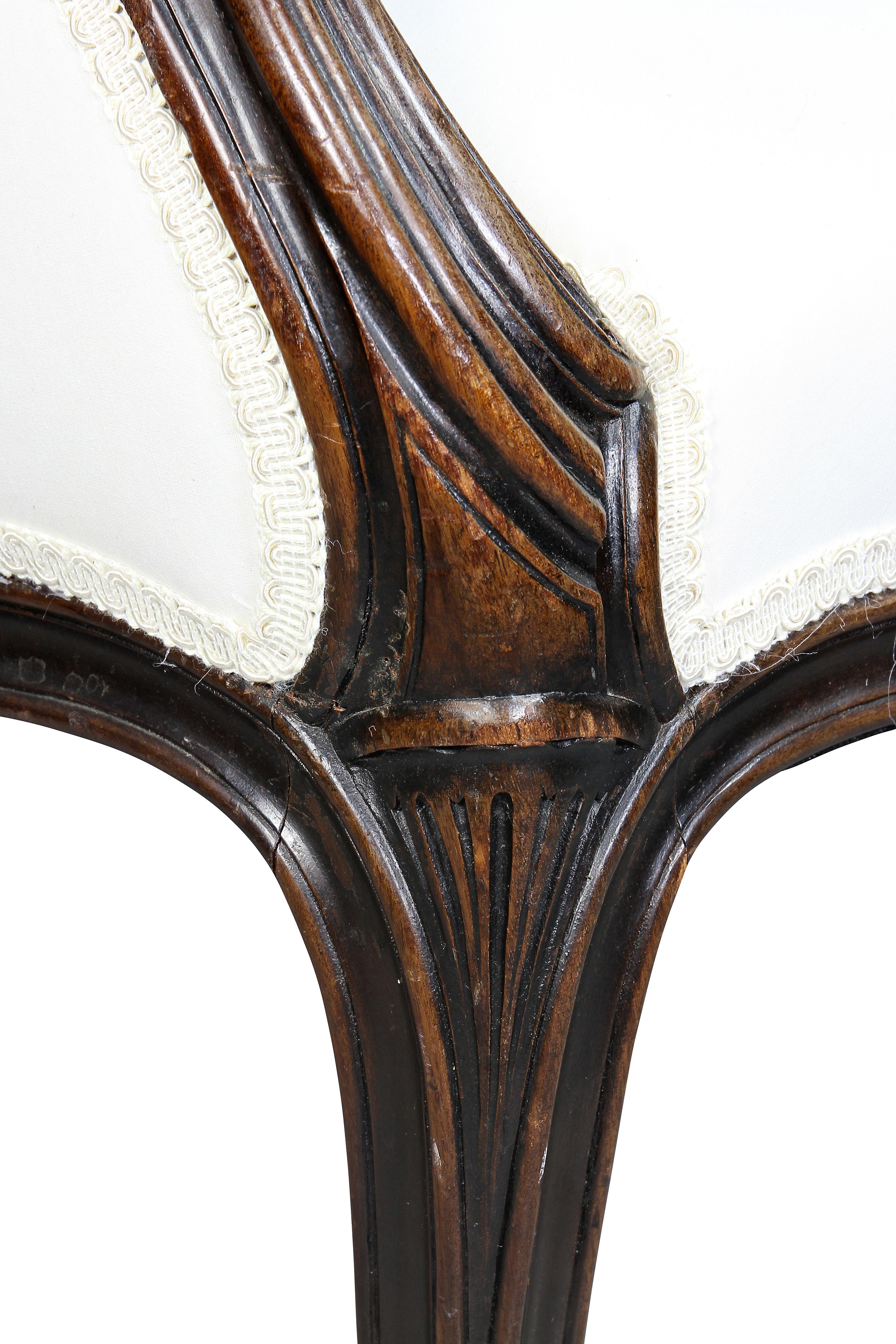 George III Style Mahogany Bergère In Good Condition In Essex, MA