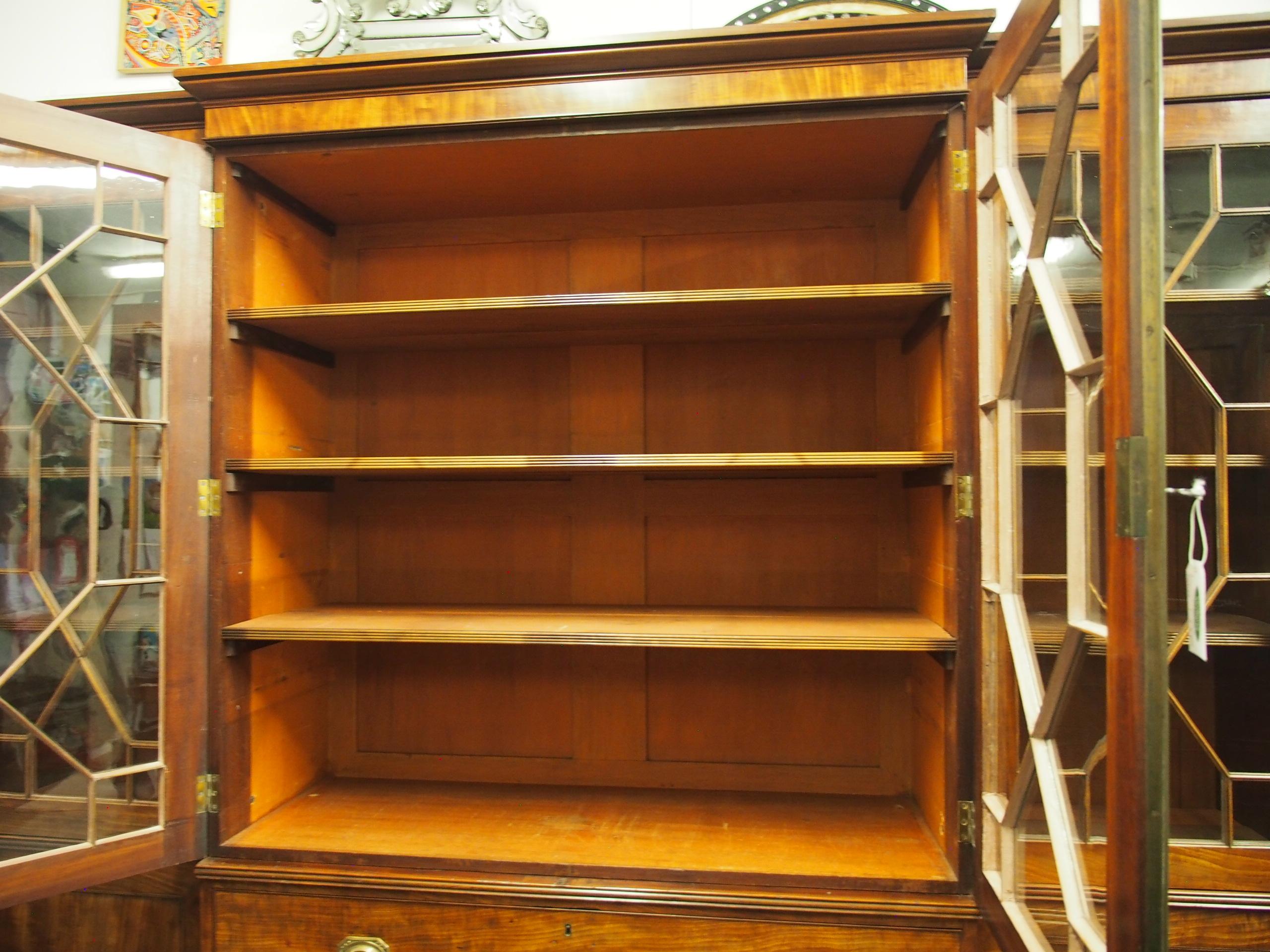 George III Style Mahogany Breakfront Bookcase For Sale 8