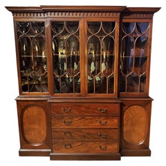 George III Style Mahogany Breakfront Cabinet, S. Hill & Co, London