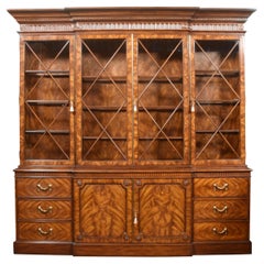 George III Style Mahogany Breakfront Library Bookcase