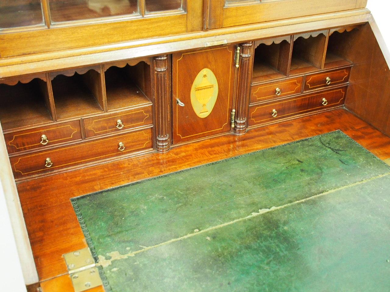  George III Style Mahogany Bureau Bookcase For Sale 6