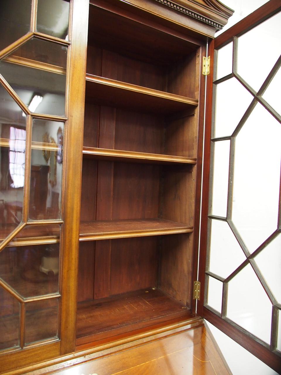  George III Style Mahogany Bureau Bookcase For Sale 10