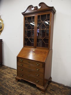 George III Style Mahogany Bureau Bookcase