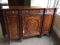 George III Style Mahogany and Burl Banded Side Cabinet by Theodore Alexander