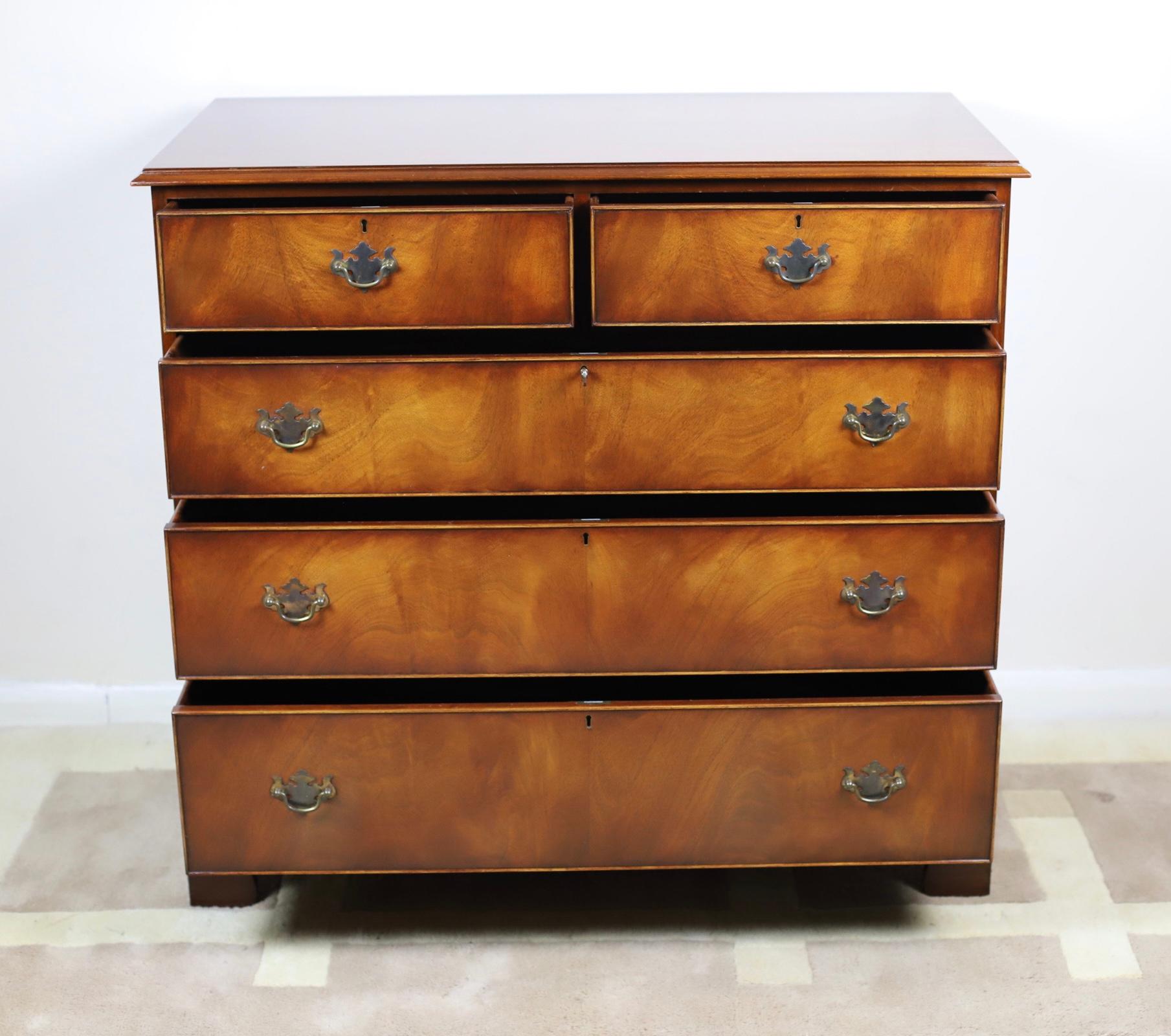 British George III Style  Chest of Drawers Made by Bevan Funell Reprodu For Sale