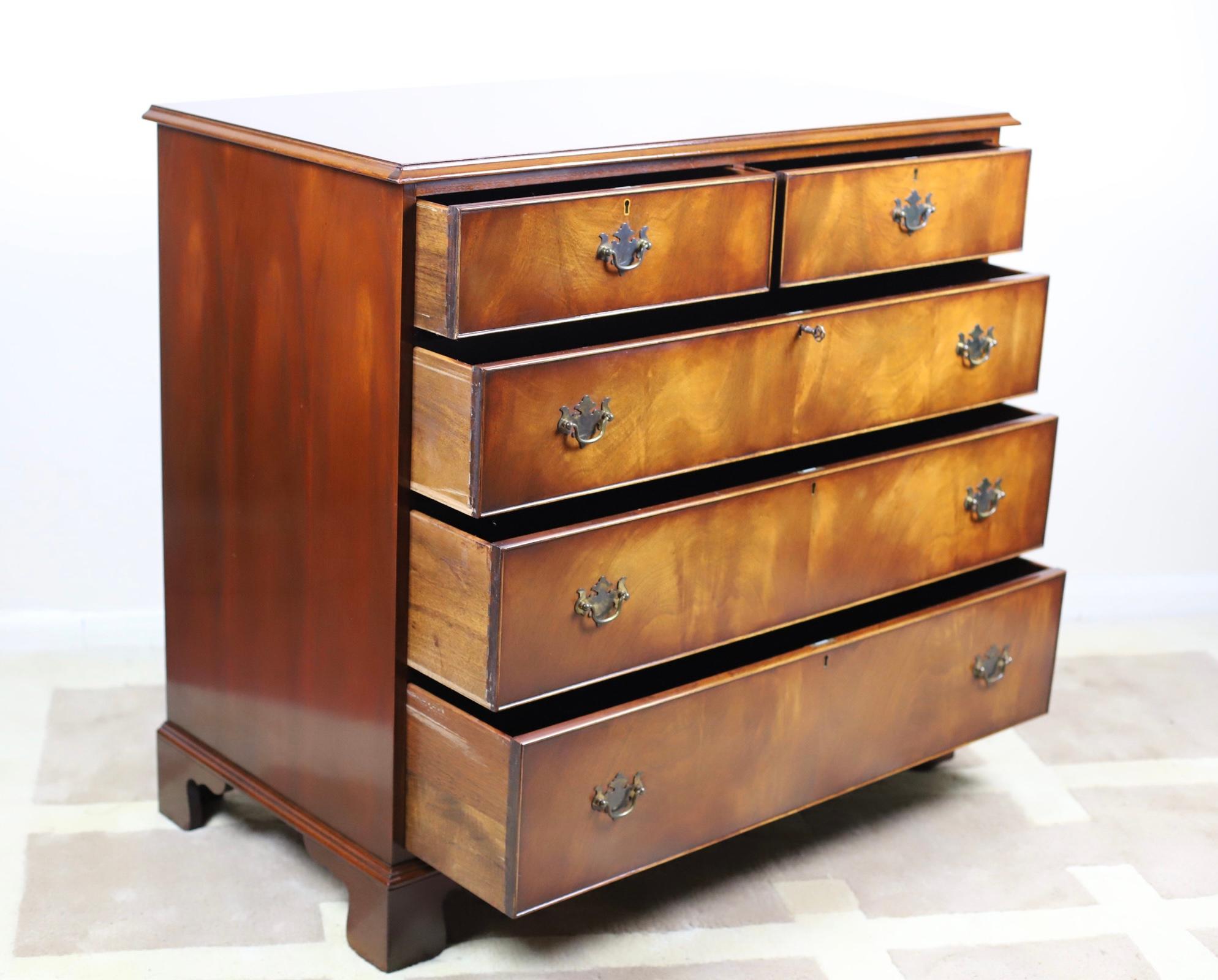 20th Century George III Style  Chest of Drawers Made by Bevan Funell Reprodu For Sale