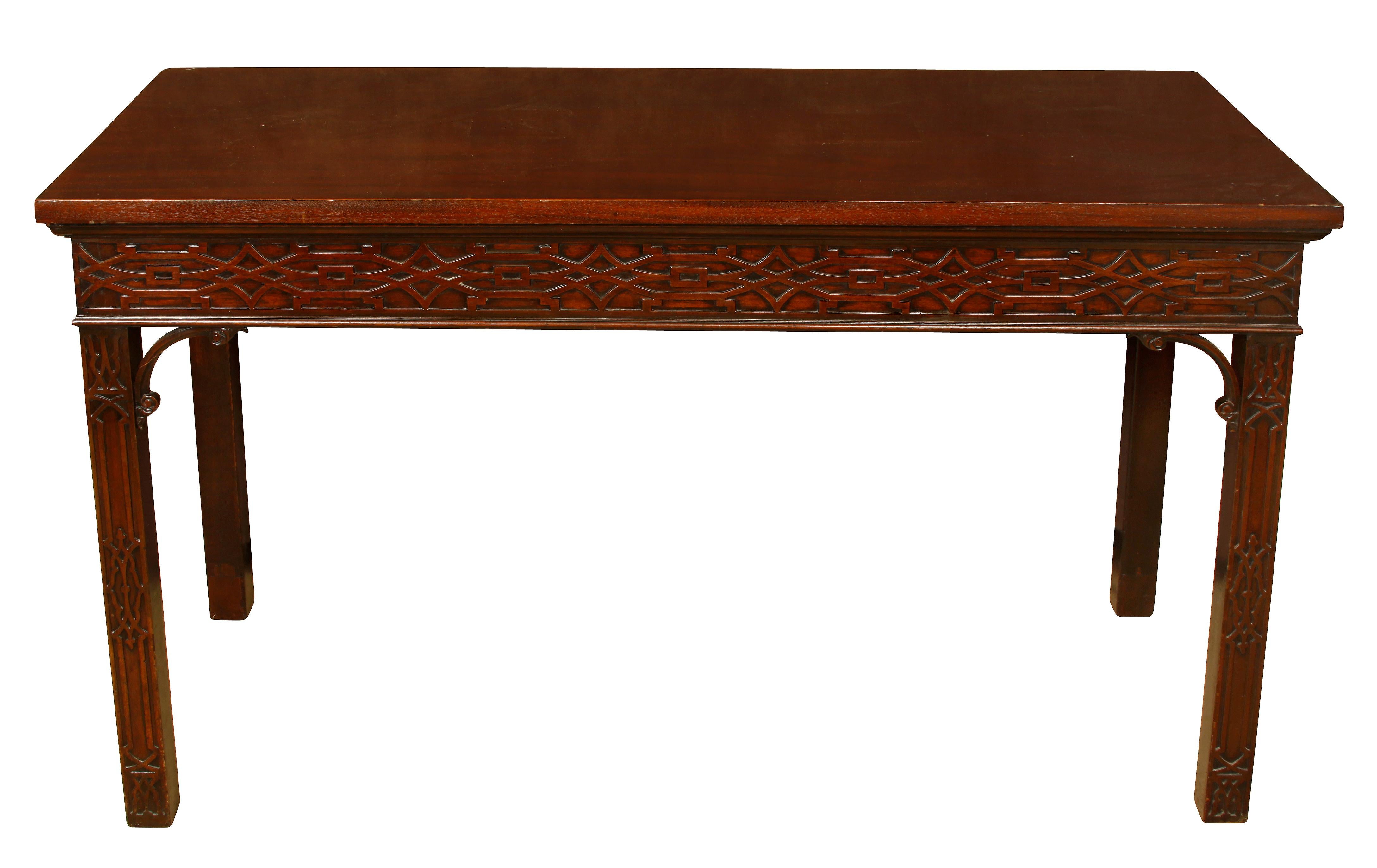 George III Style Mahogany Console Table In Good Condition In Locust Valley, NY