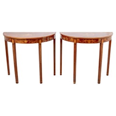 George III Style Mahogany Console Tables, Pair