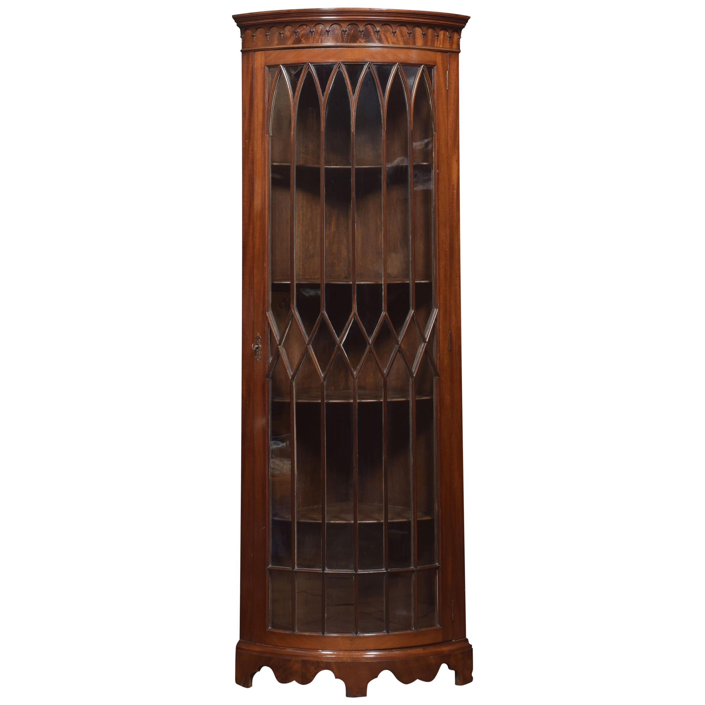 George III Style Mahogany Corner Cabinet For Sale