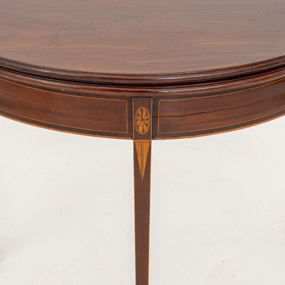 British George III Style Mahogany D-Shaped Card Table