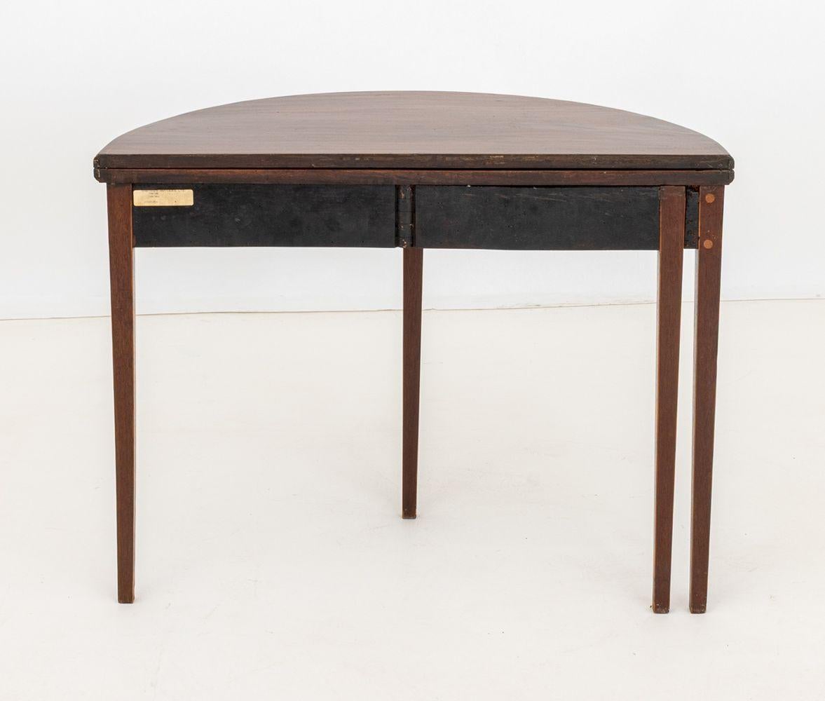 Marquetry George III Style Mahogany D-Shaped Card Table