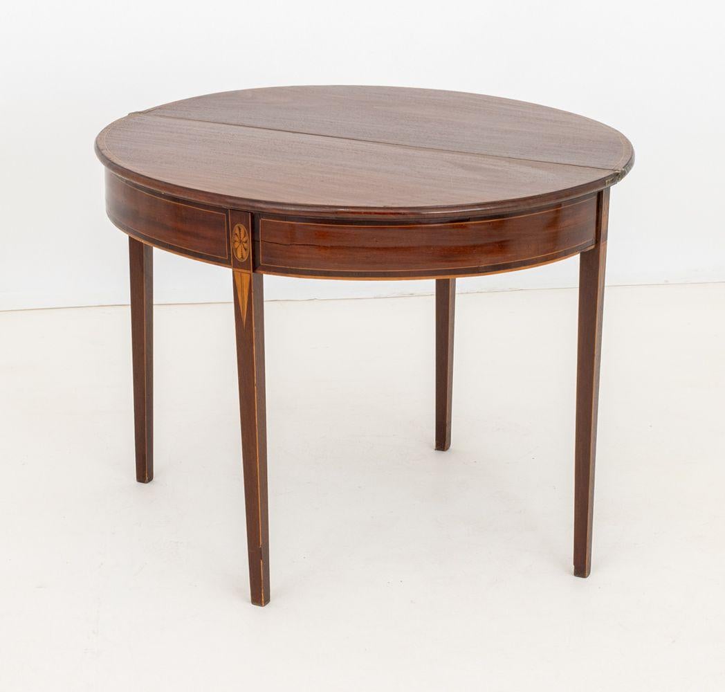 George III Style Mahogany D-Shaped Card Table In Good Condition In Astoria, NY