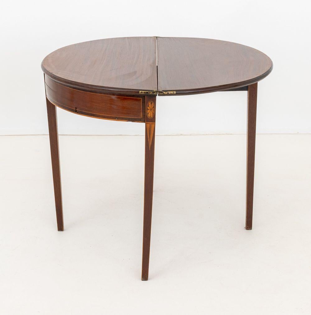 20th Century George III Style Mahogany D-Shaped Card Table