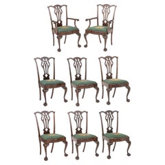 George III Style Mahogany Dining Chairs, 8