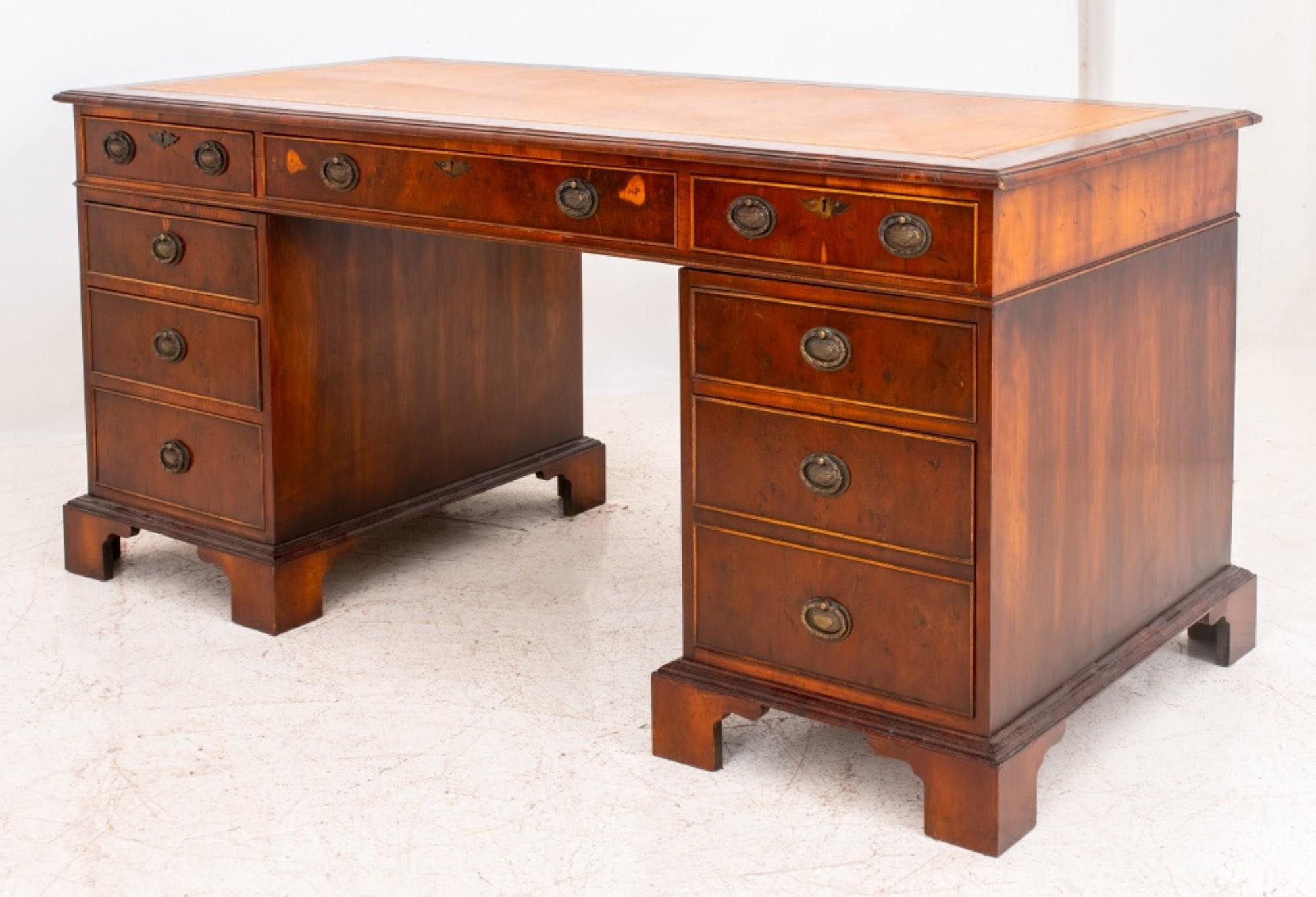 20th Century George III Style Mahogany Executive Desk For Sale