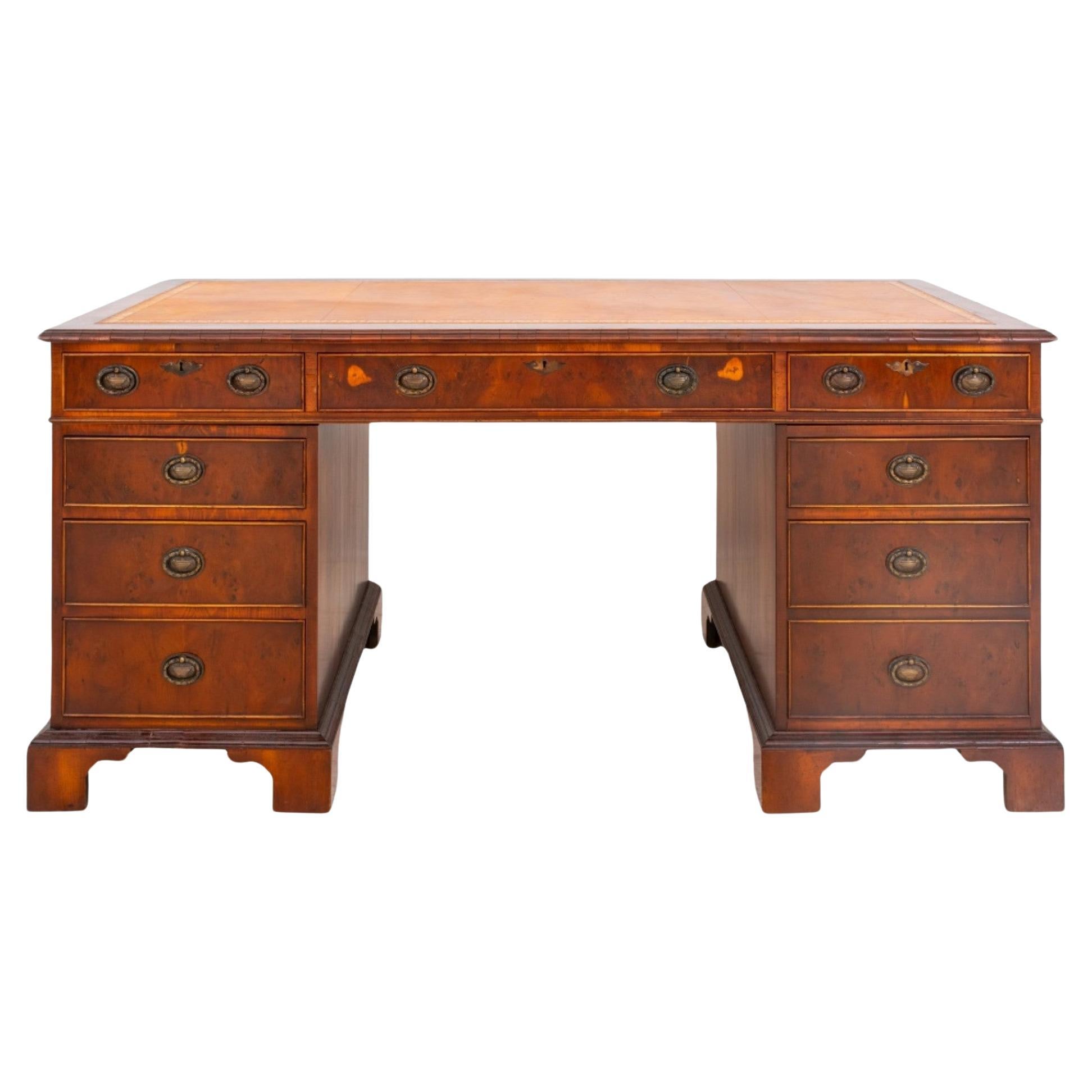 George III Style Mahogany Executive Desk For Sale