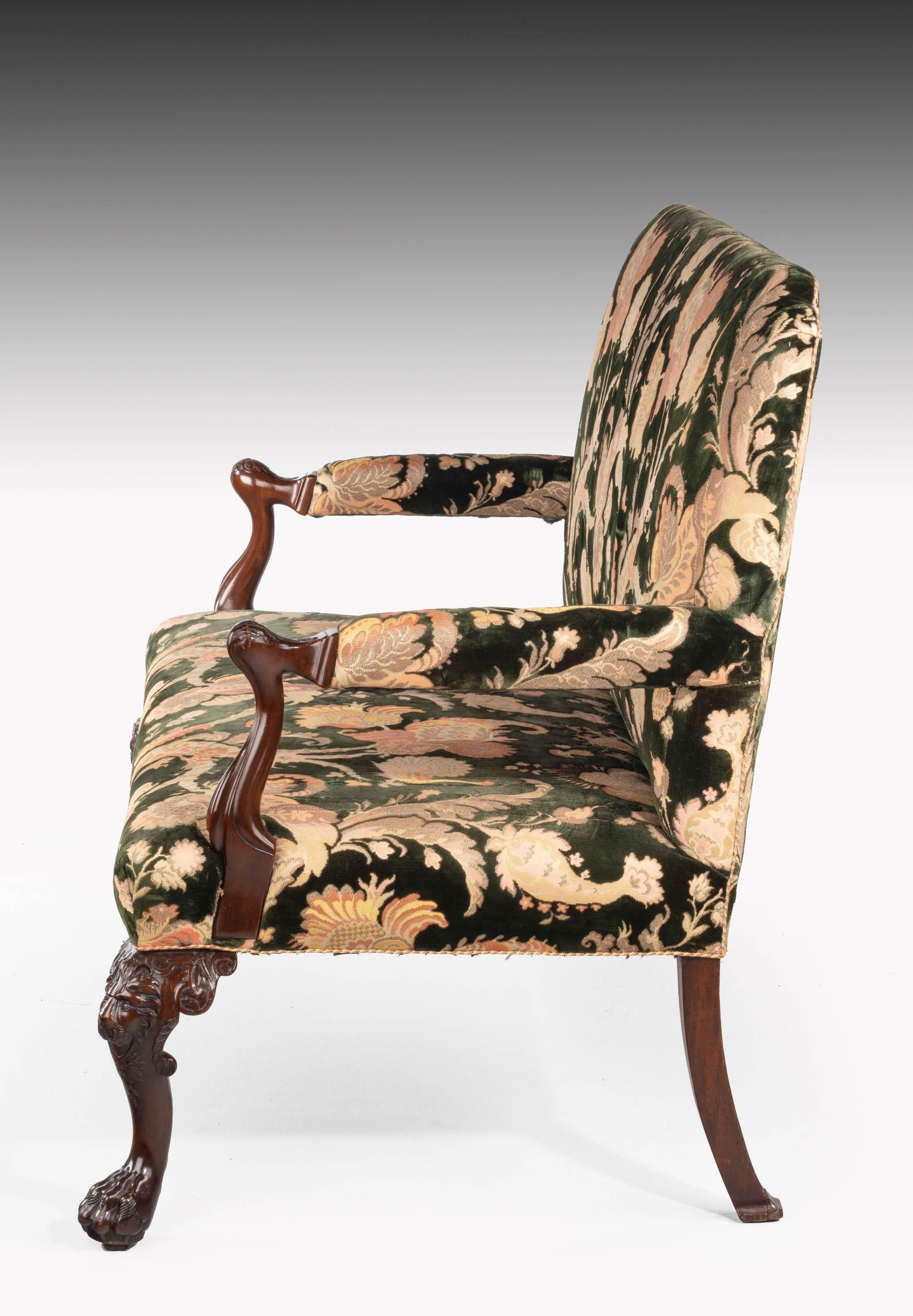 George III Style Mahogany Framed Sofa 5