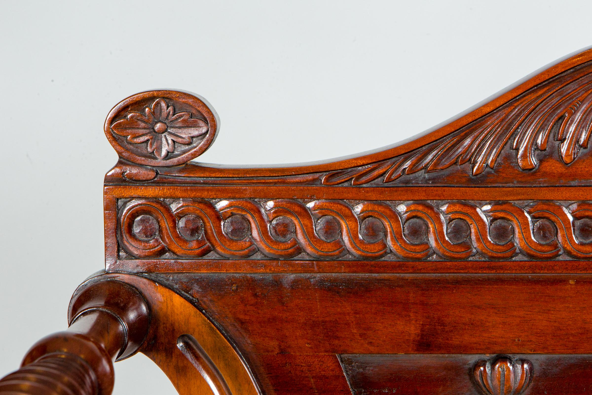 19th Century George III Style Mahogany Hall Chair