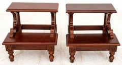 George III Style Mahogany Library Steps, Pair
