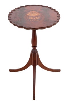 George III Style Mahogany & Marquetry Tripod Table