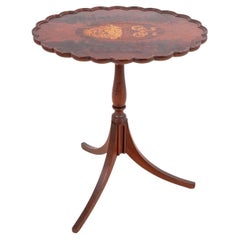 George III Style Mahogany & Marquetry Tripod Table