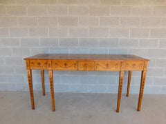 George III Style Mahogany Neo-Classical Marquetry Console Table