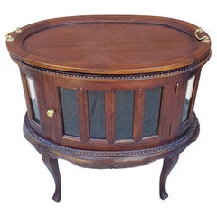Table de Vitrine Ovale en Acajou de Style George III avec Plateau à Deux Poignées