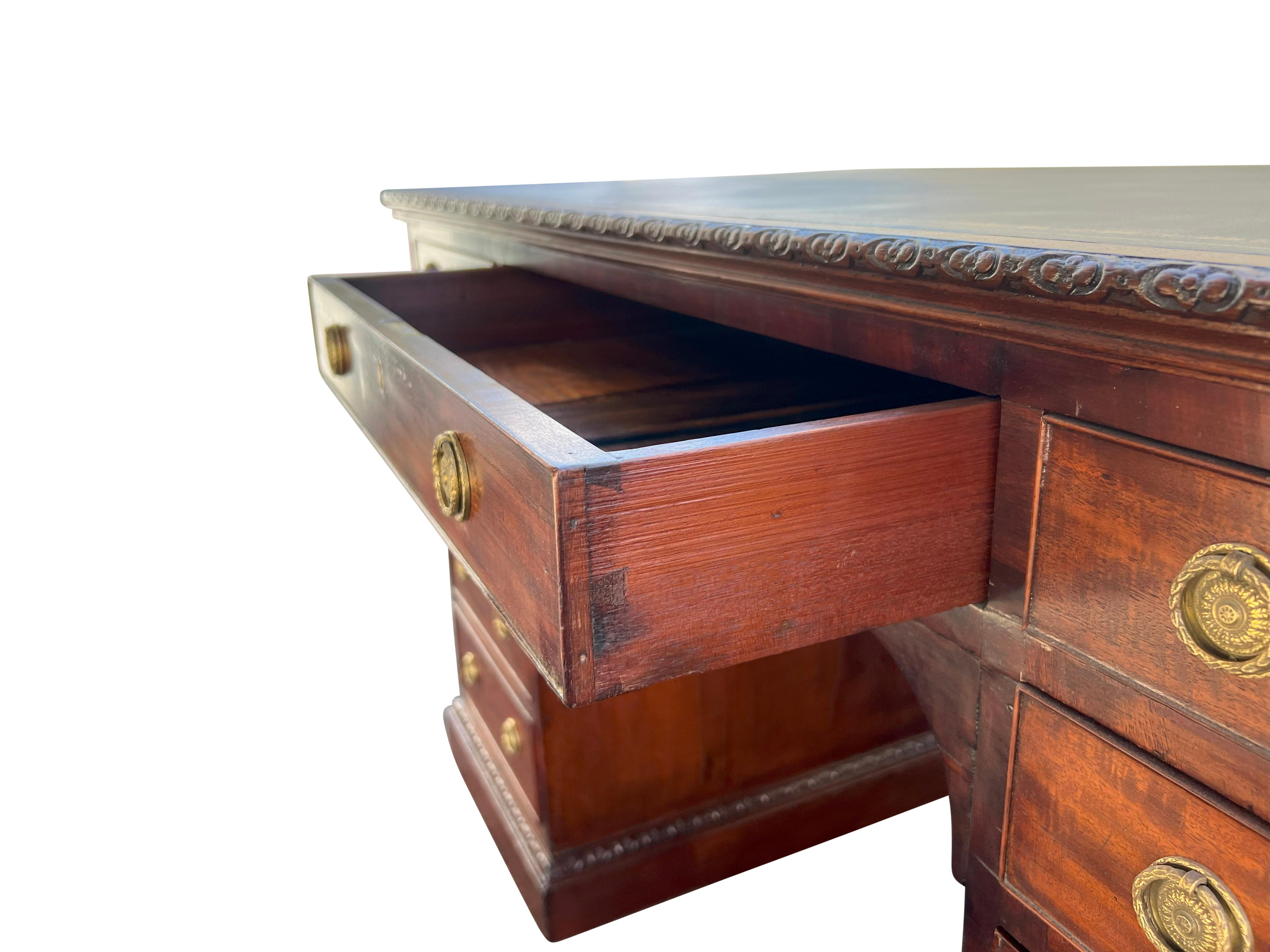 George III Style Mahogany Pedestal Desk For Sale 6
