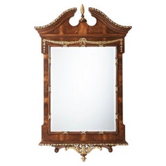 Mahagoni-Spiegel mit Schnörkel oben im George-III-Stil