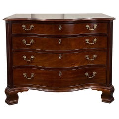Antique George III Style Mahogany Serpentine Chest of Drawers, by Kindel
