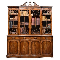 George III Style Mahogany Serpentine Fronted Bookcase