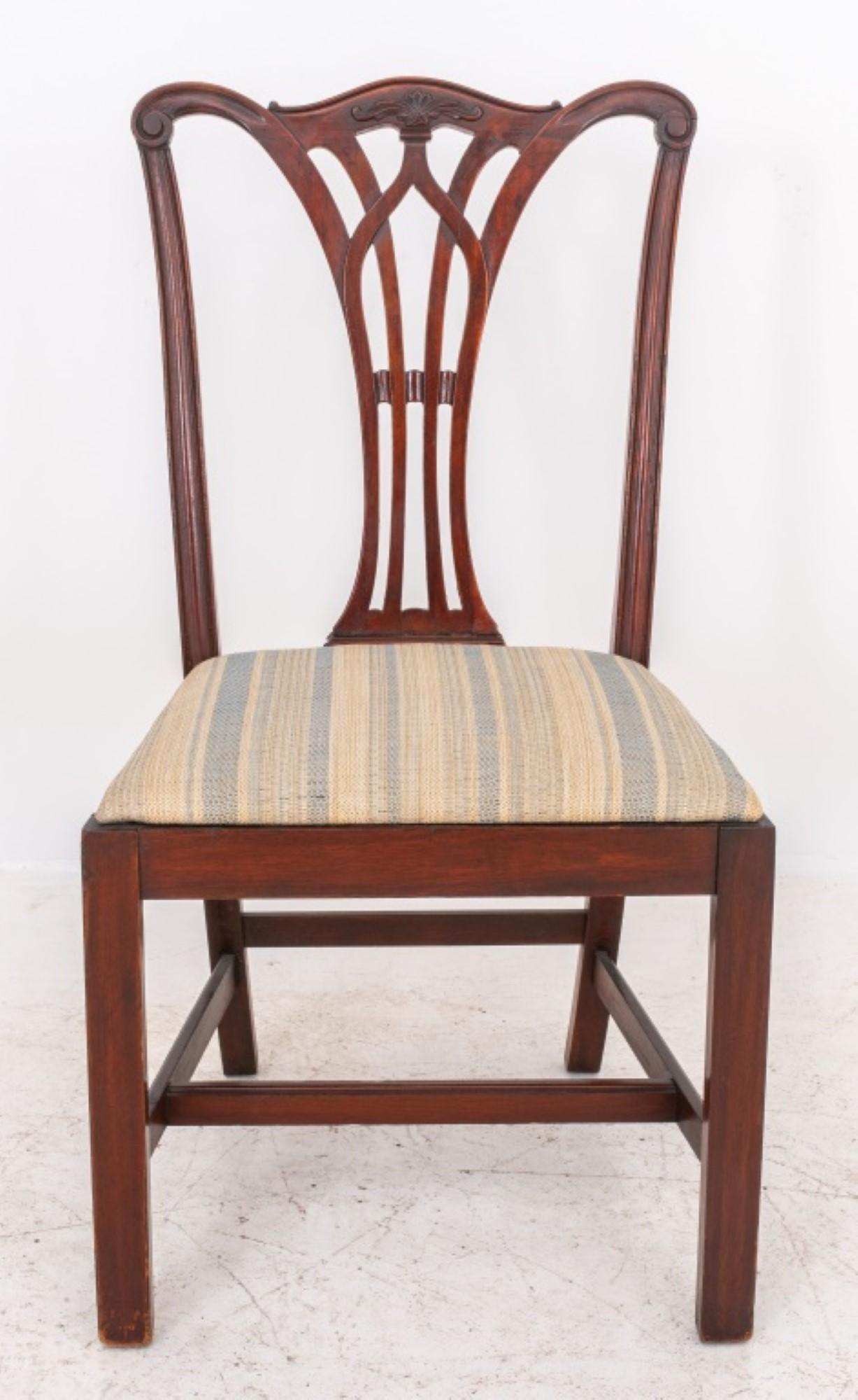 Upholstery George III Style Mahogany Side Chair For Sale