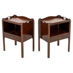 Antique George III Style Mahogany Side Tables, Pair