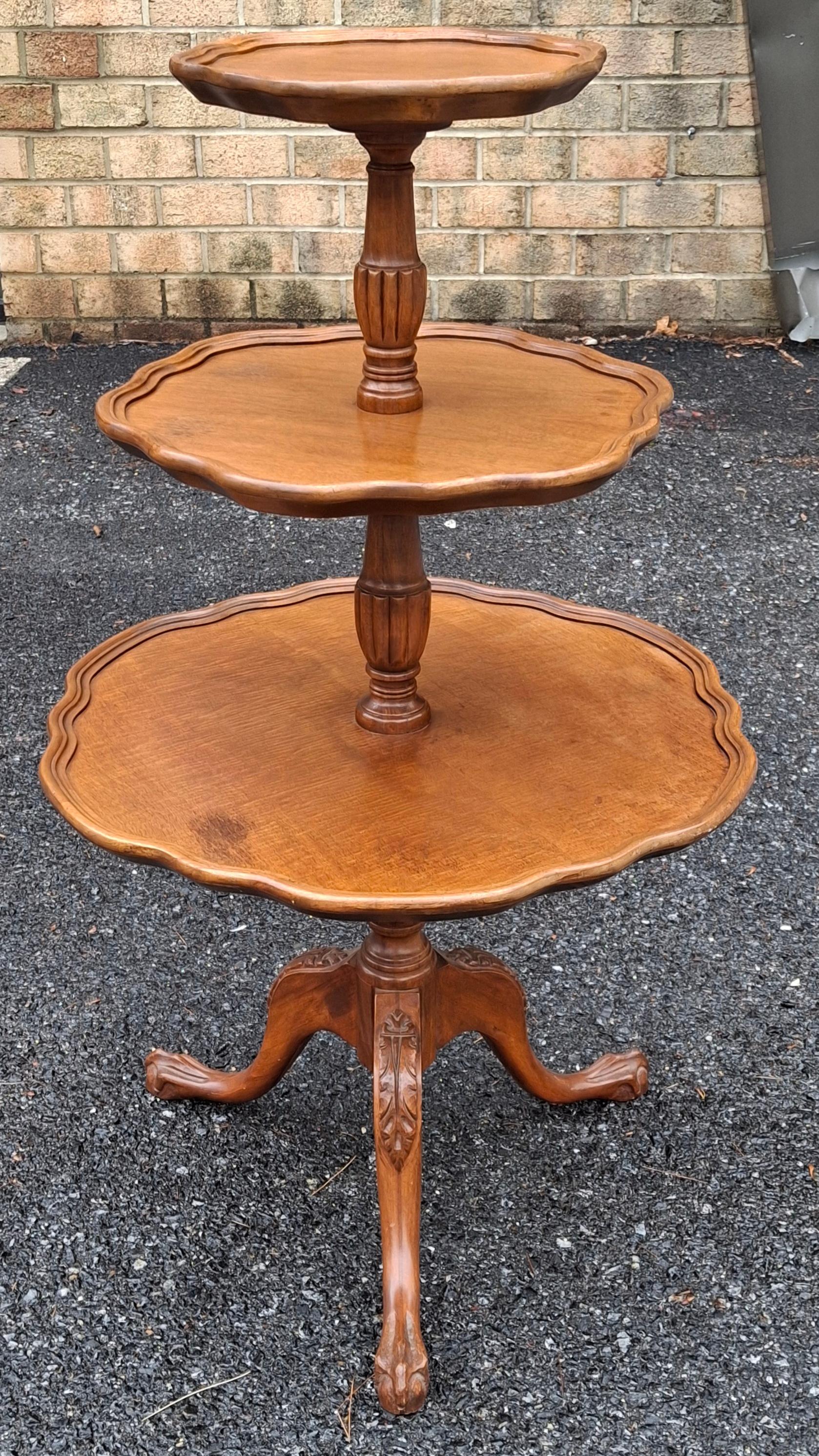 20th Century George III Style Mahogany Three Tier Dumdwaiter by Mersman For Sale