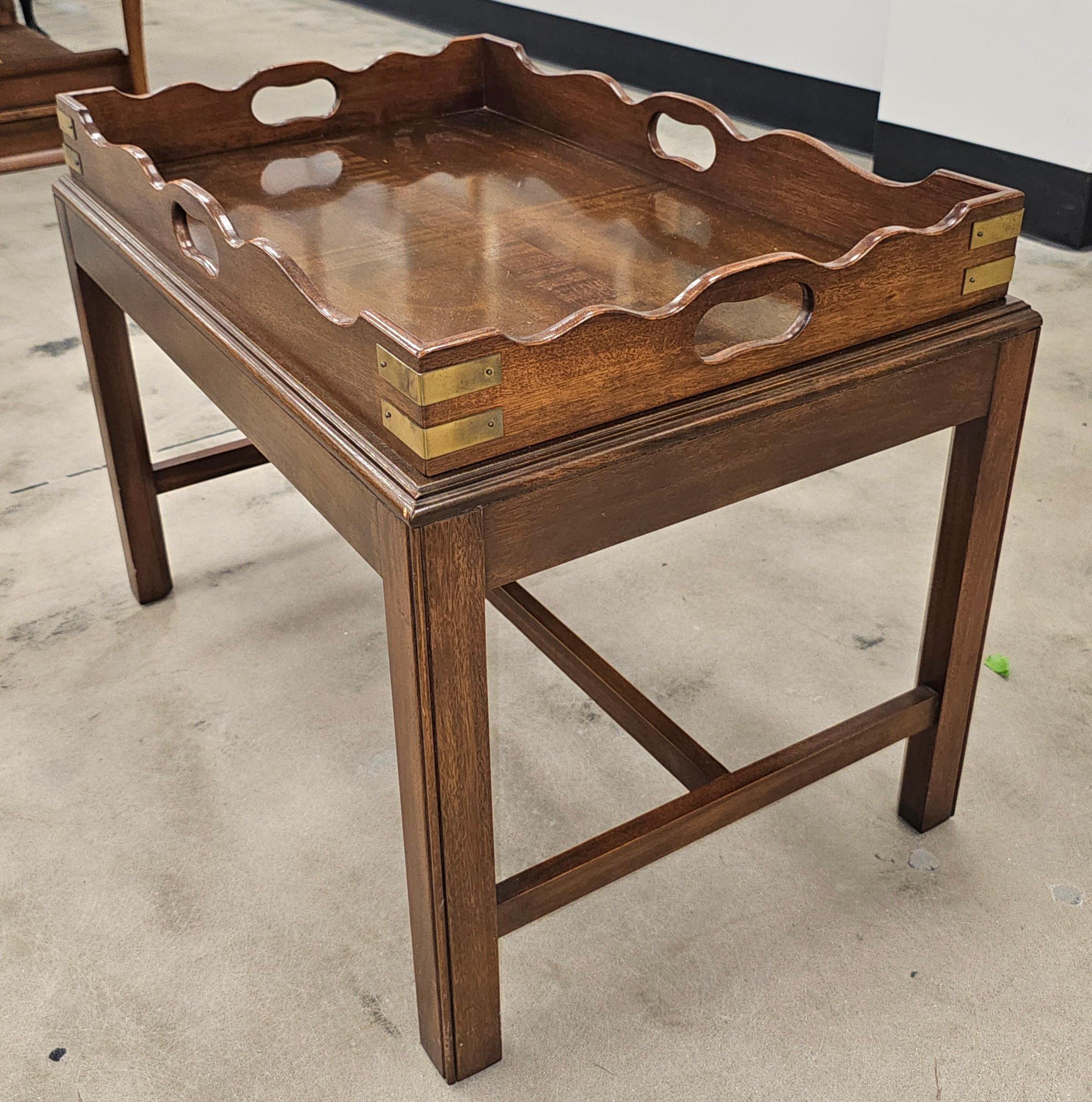 George III Style Mahogany Tray Top Cocktail Table For Sale 1