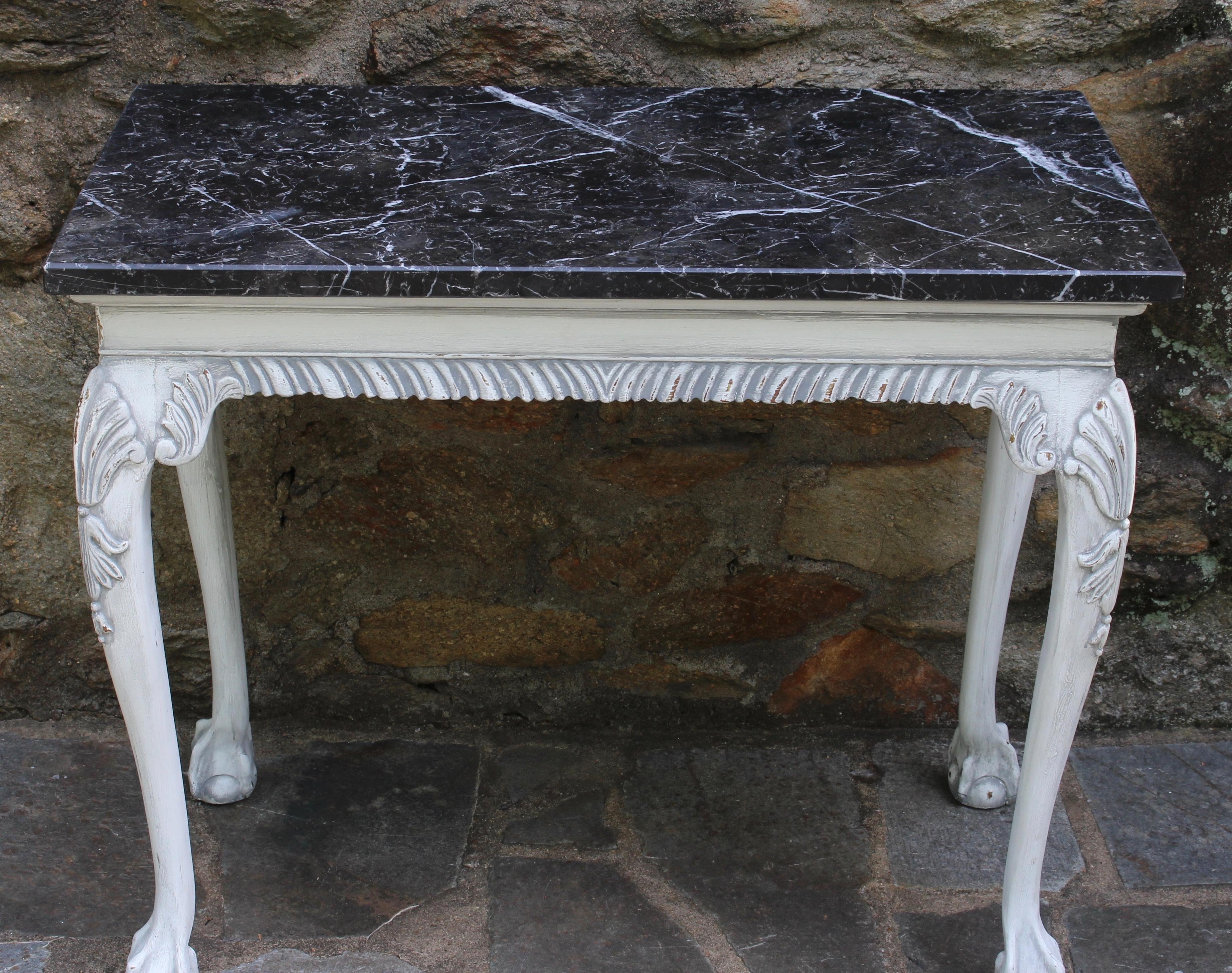 20th Century George III Style Marble Topped Console Table