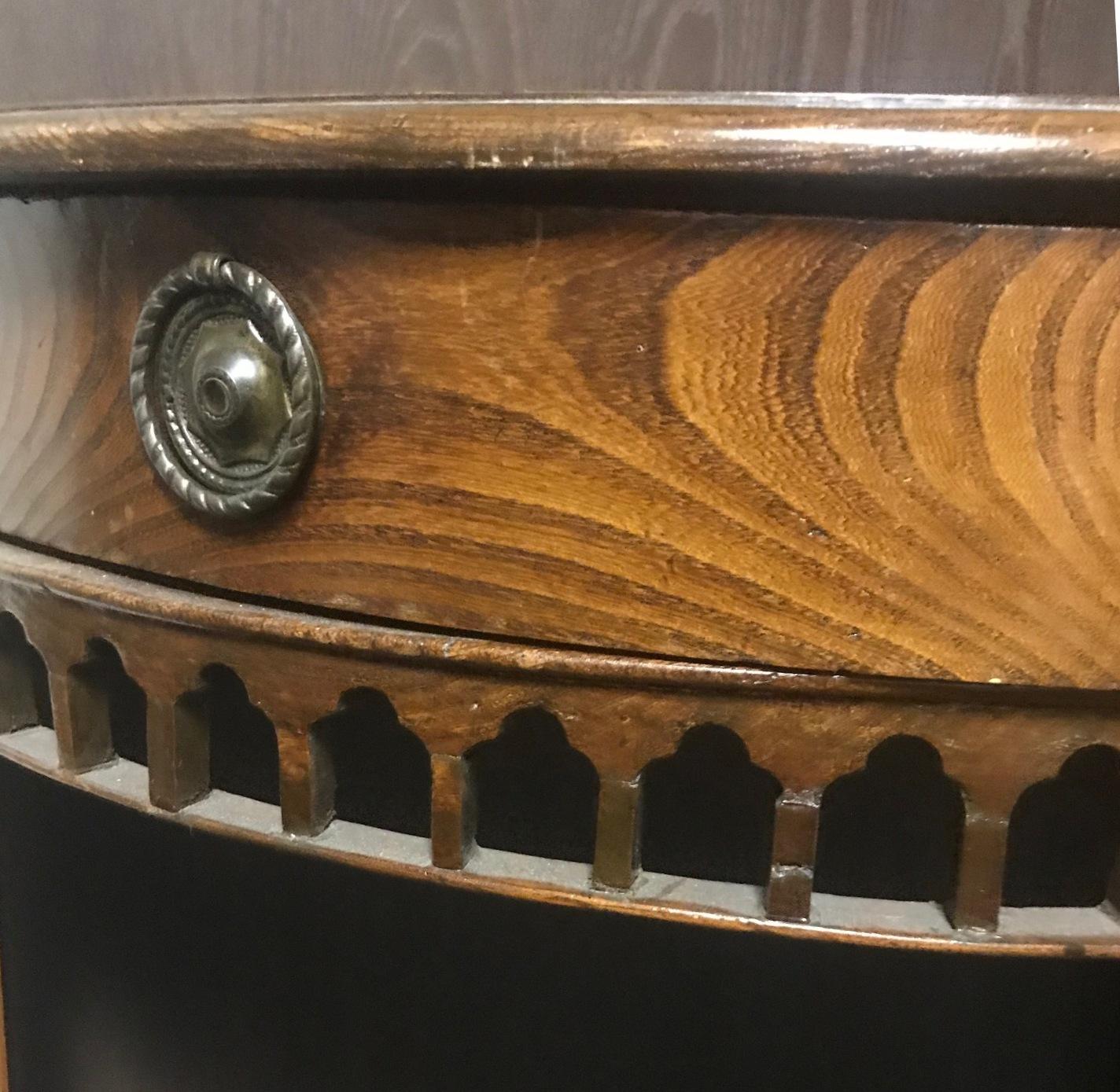 George III Style Oak Demilune Console Table, 19th Century 1