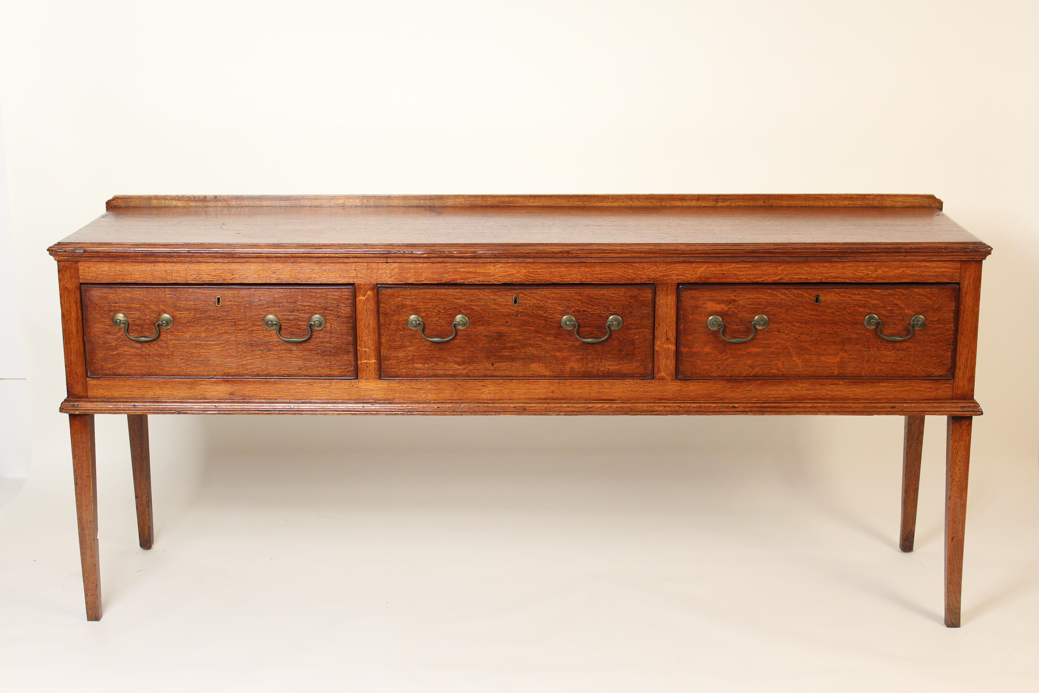 Antique George III style oak sideboard, late 19th-early 20th century.