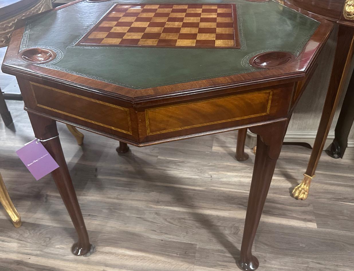 George III Style Octogon Shaped Mahogany Game Table.