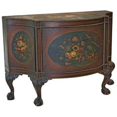 Antique George III Style Painted Leather Commode