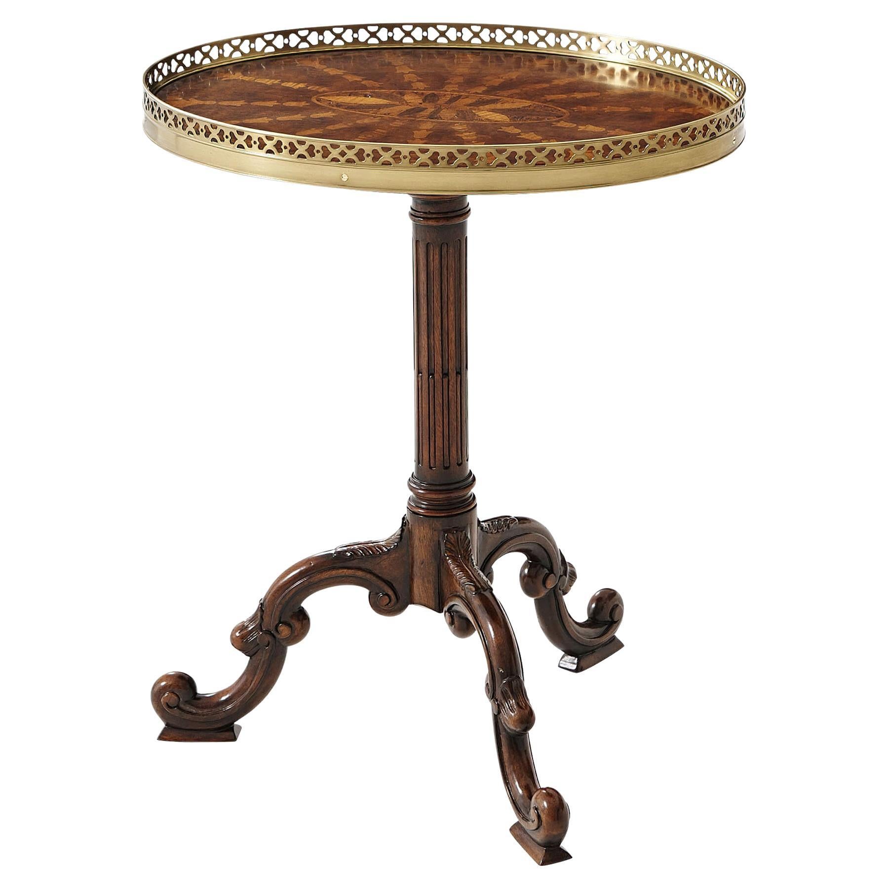 George III Style Parquetry Oval Side Table