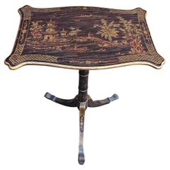 George III Style Partial Gilt and Black Japanned Side Table