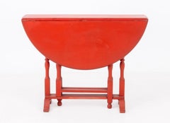 George III Style Red Painted Circular Drop Leaf Table