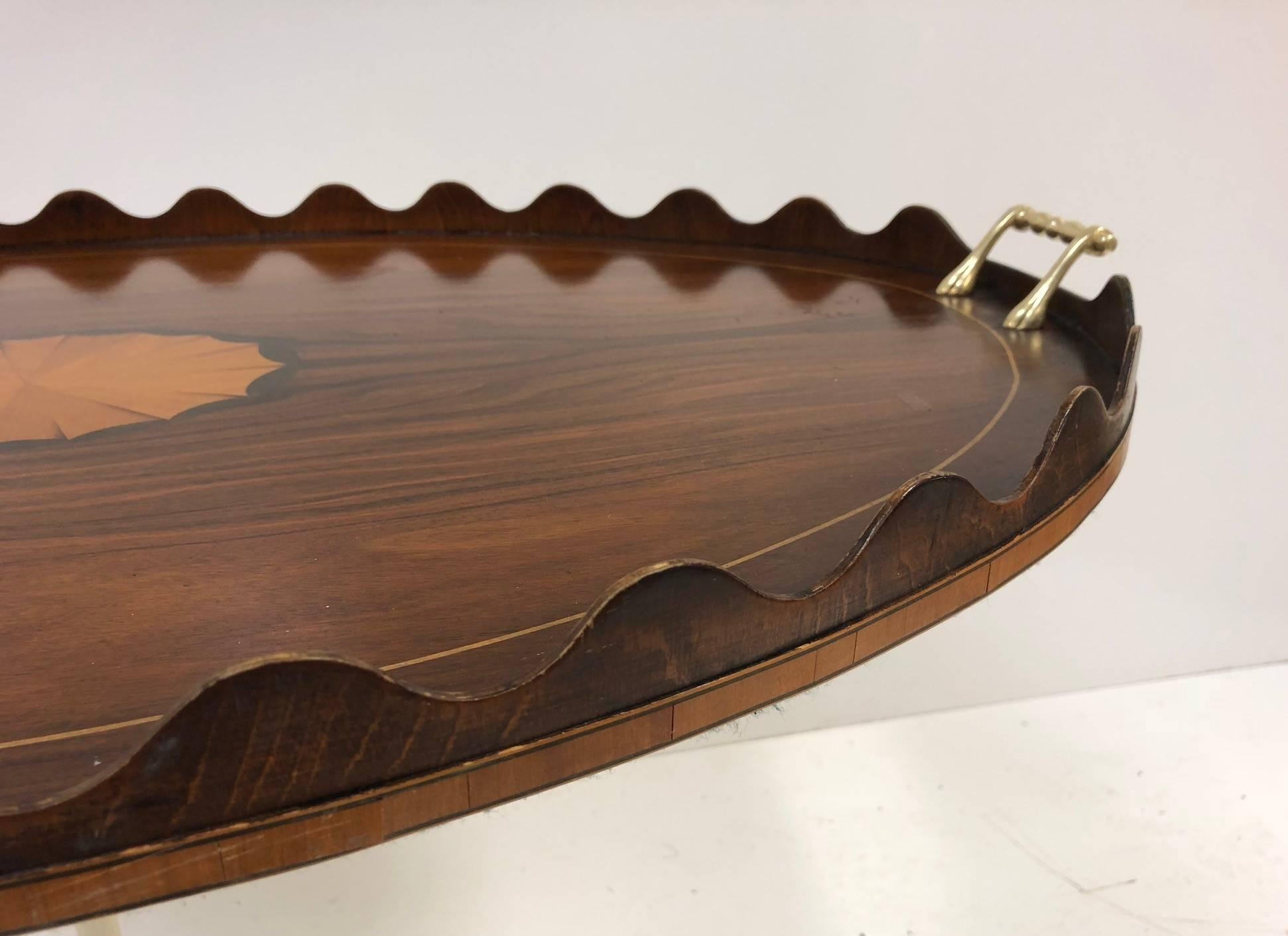 English George III Style Rosewood and Inlay Serving Tray