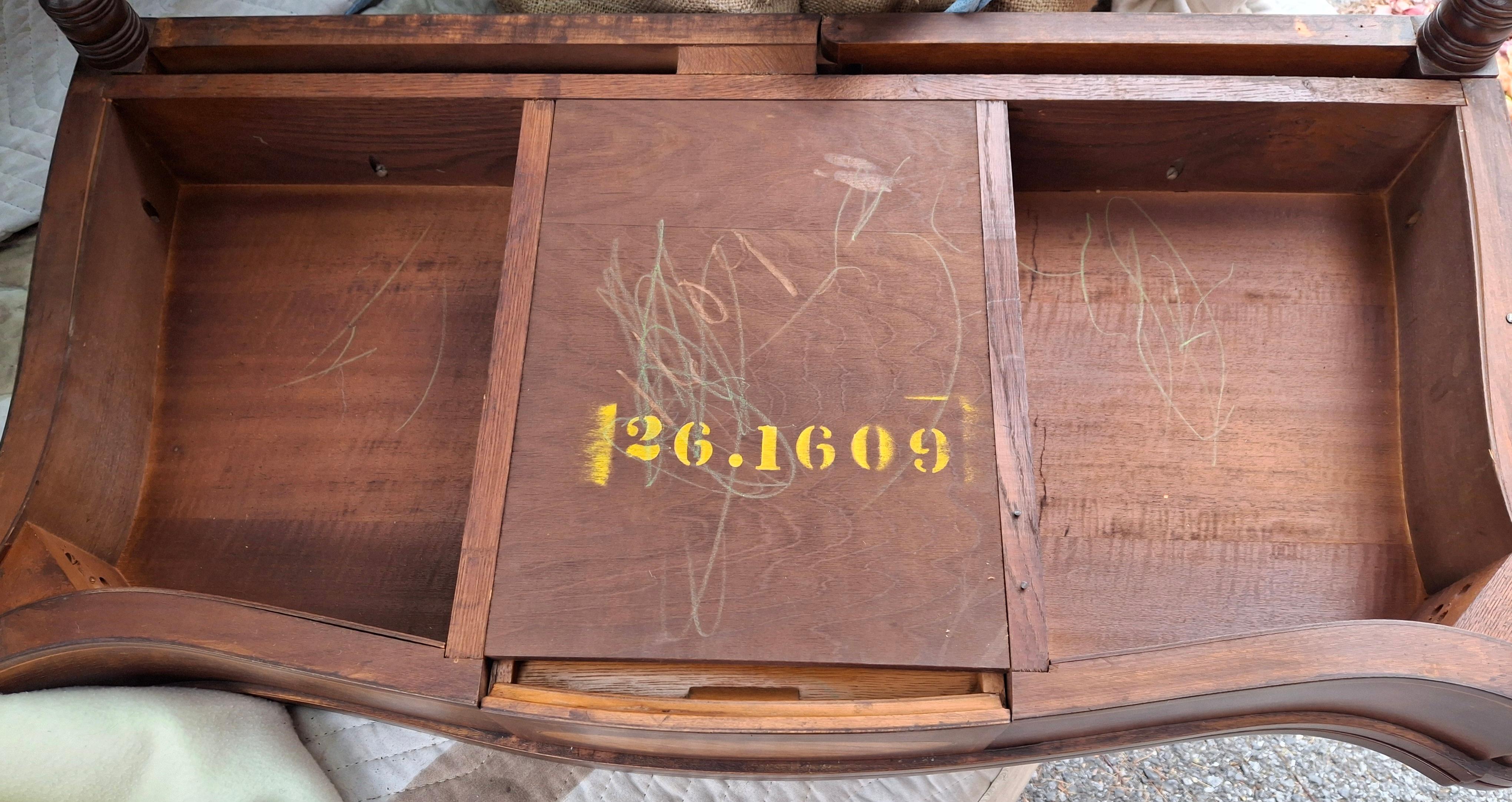 George III Style Satinwood Inlaid Mahogany Fold Top Game Console Table For Sale 11