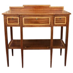 George III Style Satinwood Inlaid Mahogany Serving Table