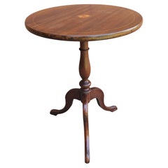 George III Stil Satinholz Intarsien Mahagoni Tilt Top Candle Stand / Beistelltisch