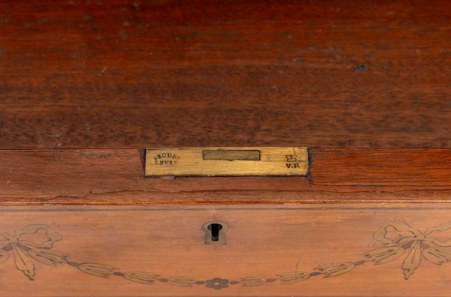 George III Style Satinwood Marquetry Console Table For Sale 1