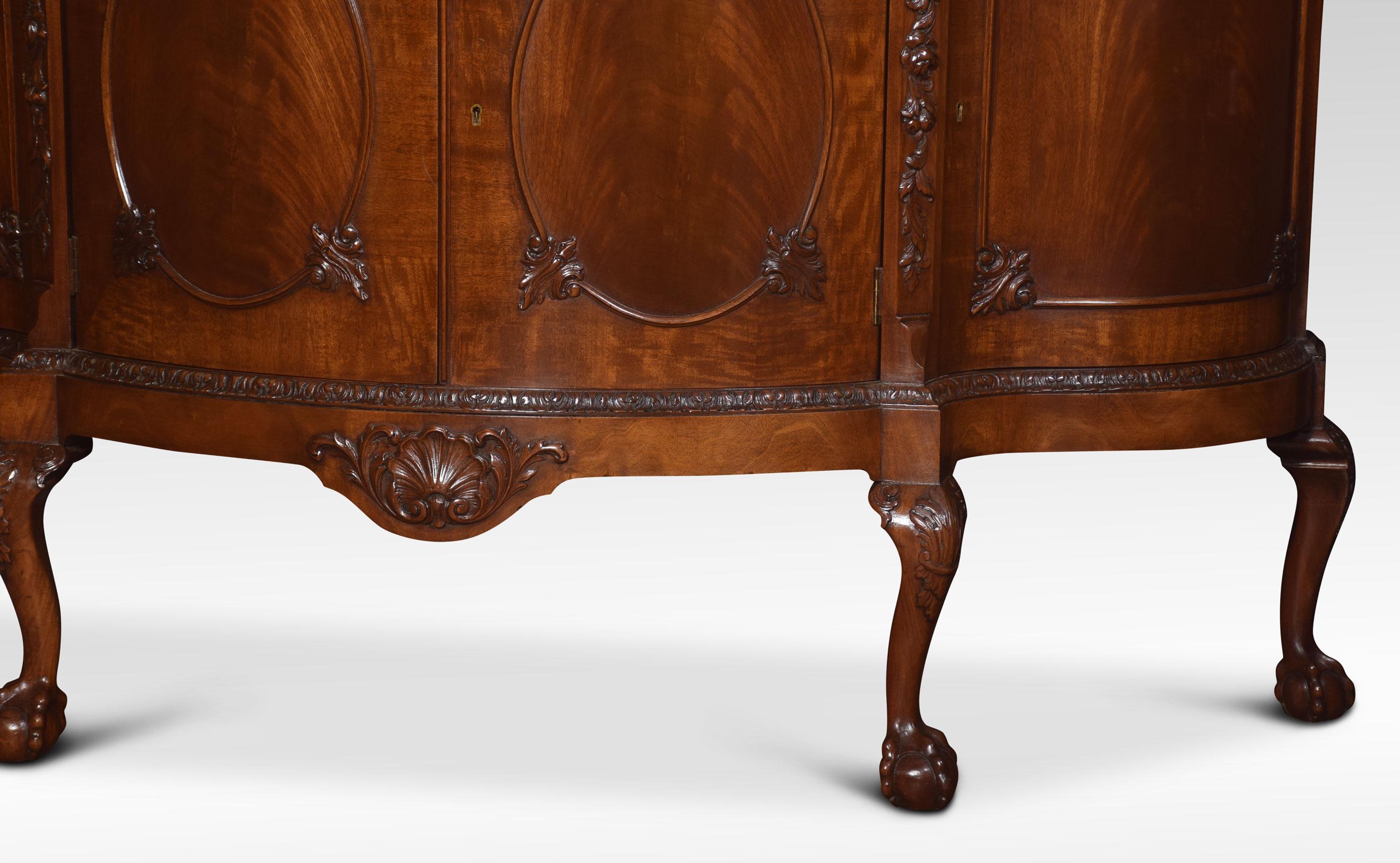 20th Century George III Style Serpentine Mahogany Sideboard